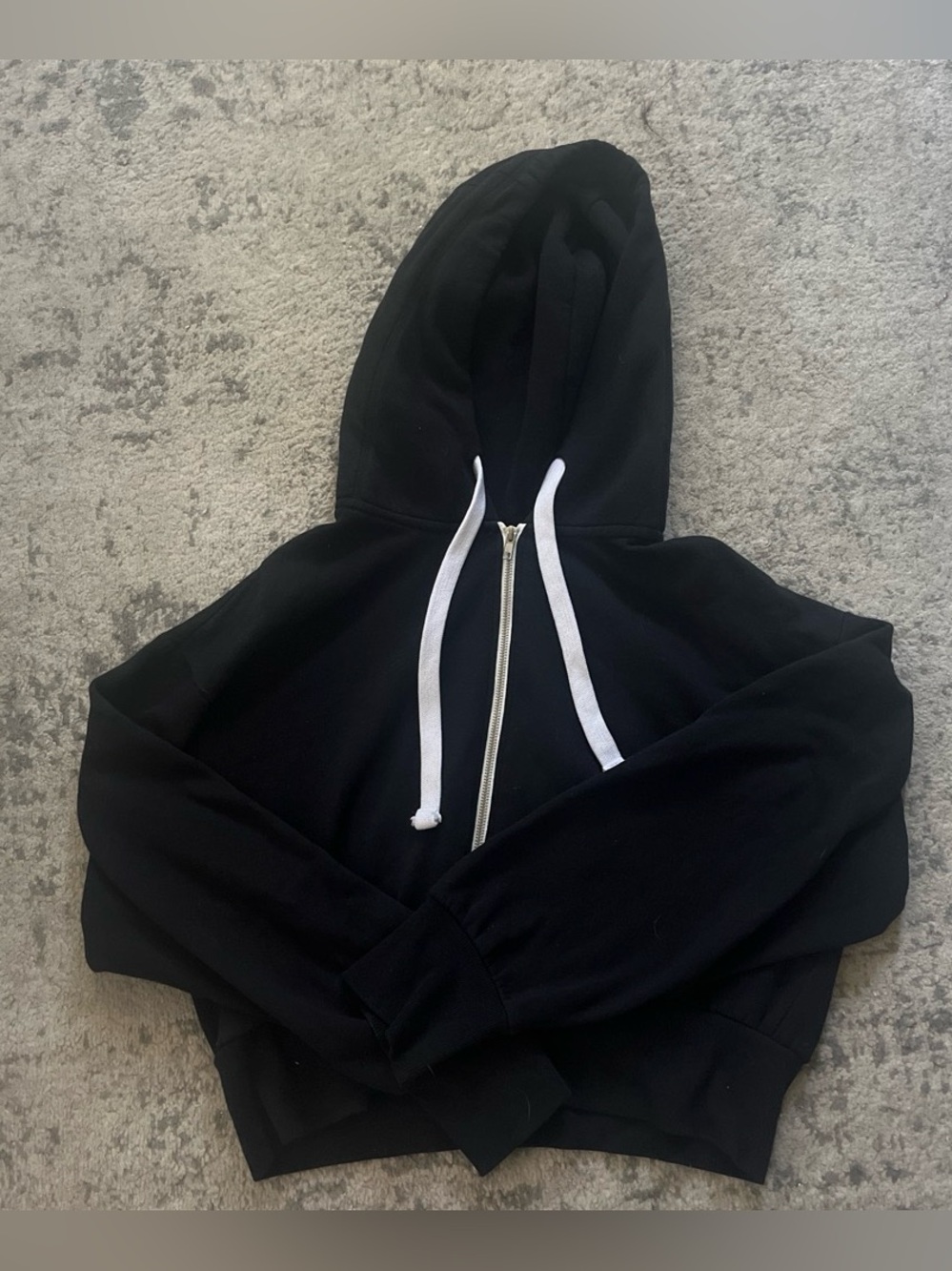 Black Cropped Hoodie